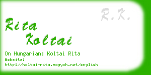 rita koltai business card